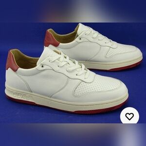 Clae Malone Off White Leather Red Ochre Sneaker NWT